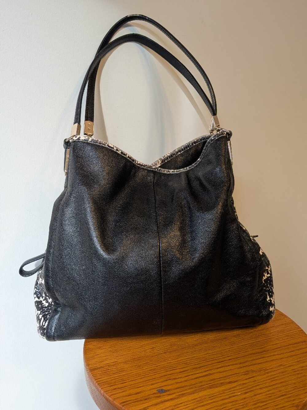 Coach 28604 Madison Phoebe Python Trim Shoulder Bag